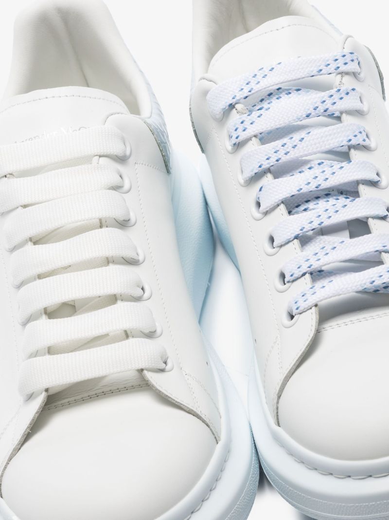 White and Blue Oversized Sneakers