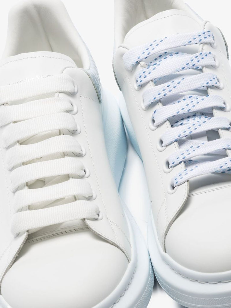 White and Blue Oversized Sneakers