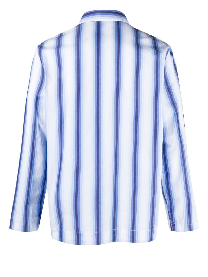 Blue Striped Poplin Pyjama Shirt