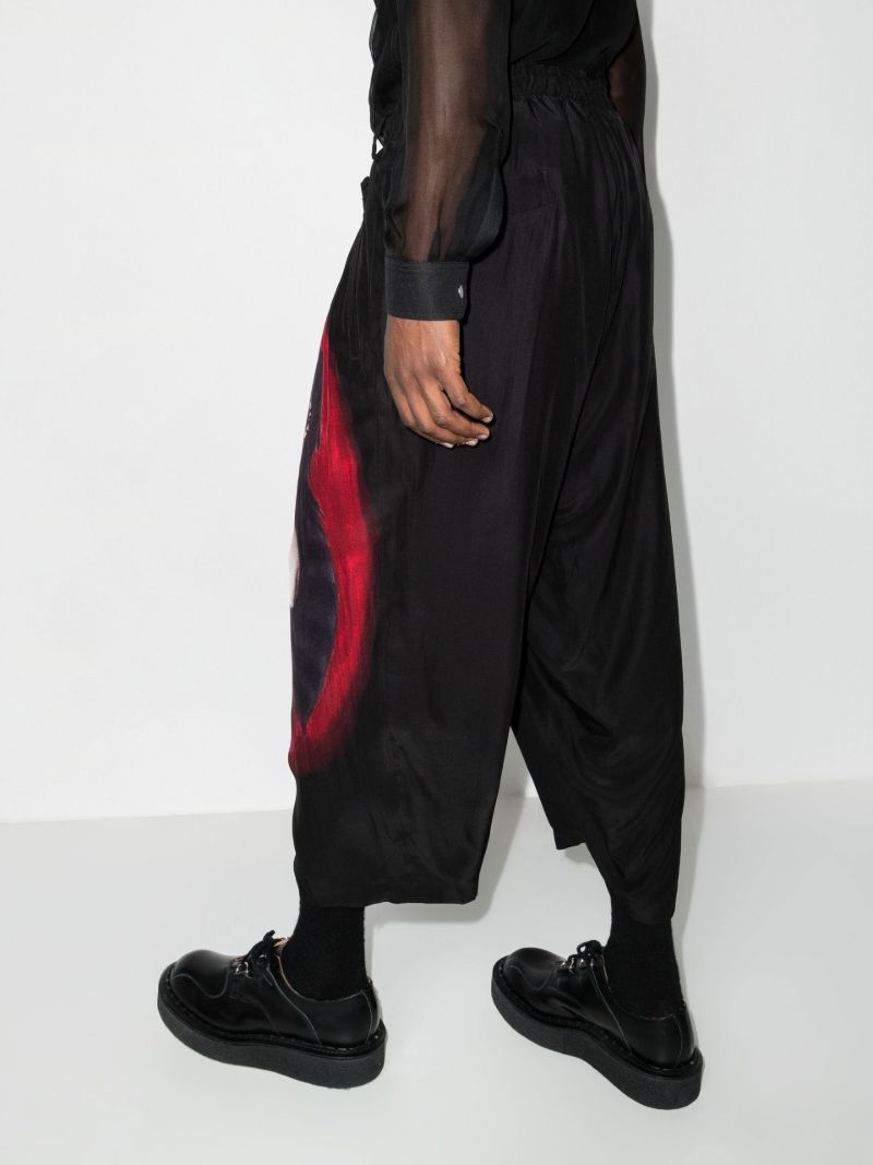 Graphic Print Silk Trousers