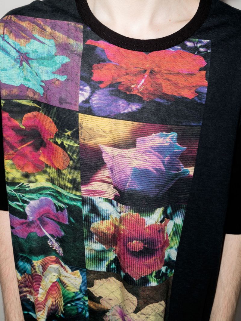 Dictionary Flower Print Cotton T-shirt