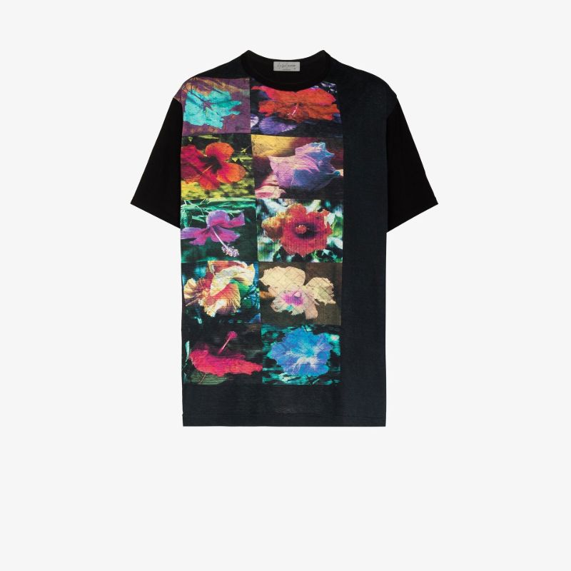 Dictionary Flower Print Cotton T-shirt