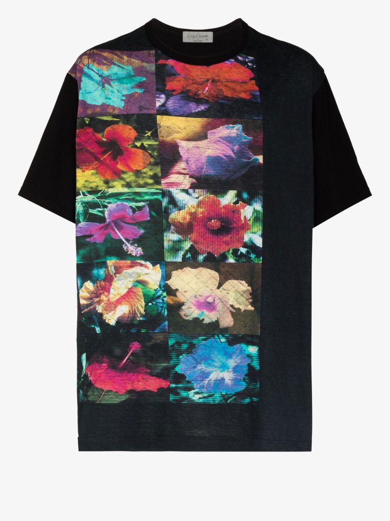 Dictionary Flower Print Cotton T-shirt