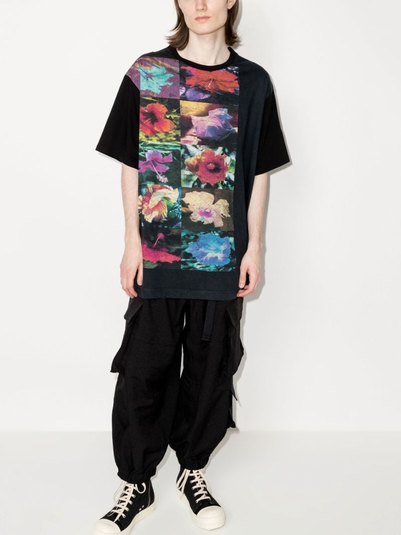Dictionary Flower Print Cotton T-shirt