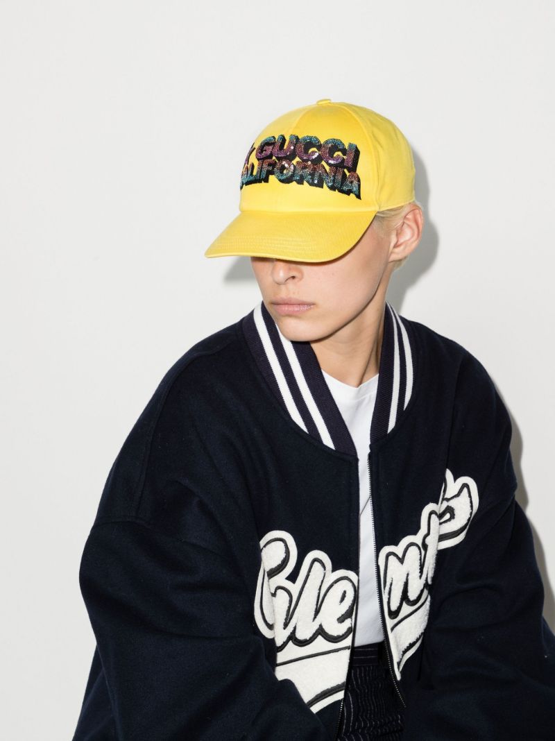 Yellow California Sequinned Cotton Baseball Cap