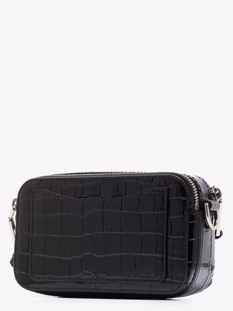Black the Snapshot Mock Croc Leather Cross Body Bag