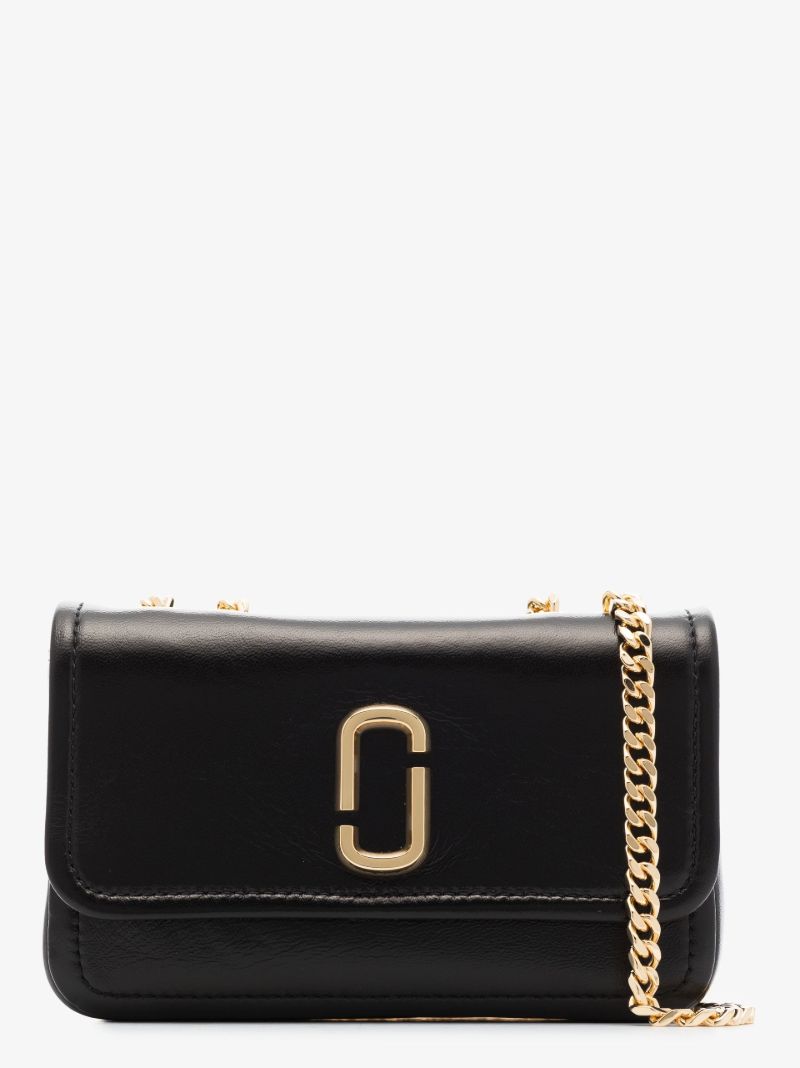 Black the Glam Shot Leather Mini Bag