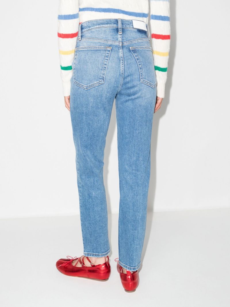 Blue '90s High Waist Cropped Jeans