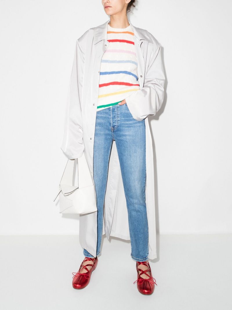 Blue '90s High Waist Cropped Jeans