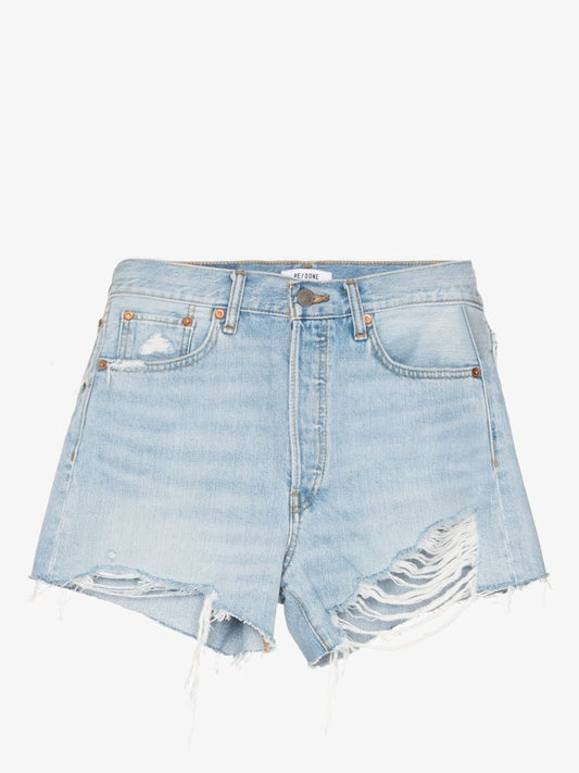 Blue '90s Low Slung Denim Shorts