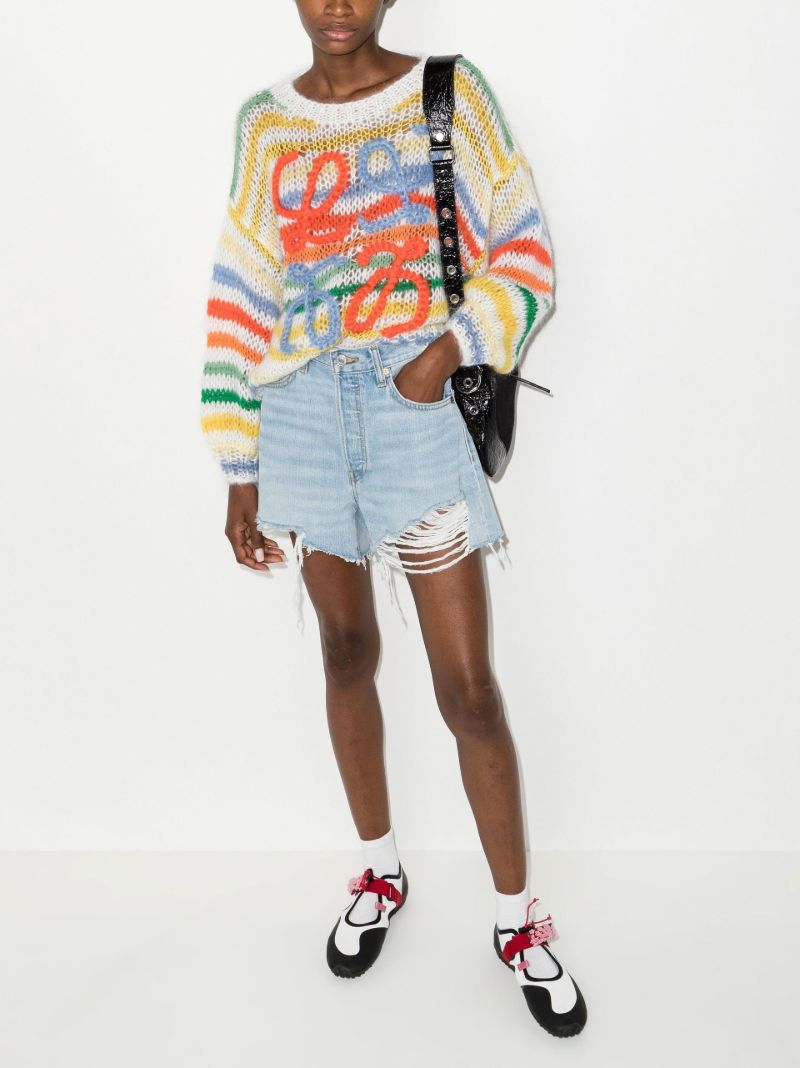 Blue '90s Low Slung Denim Shorts