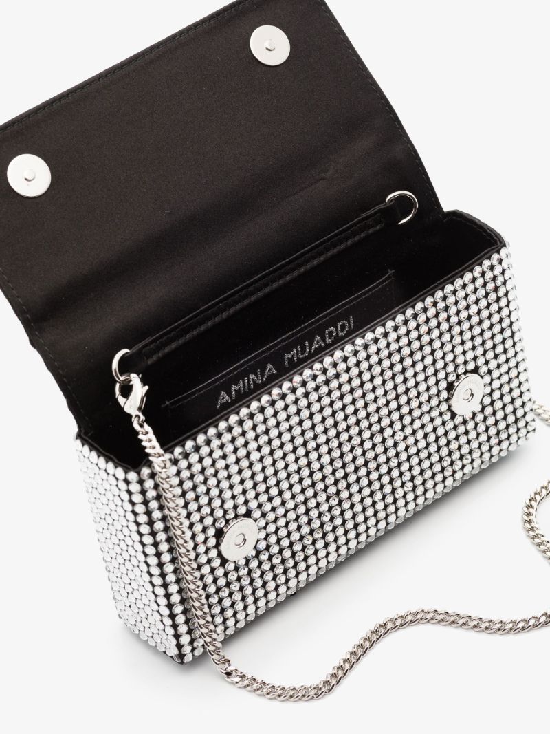 Black Paloma Crystal Embellished Satin Clutch Bag