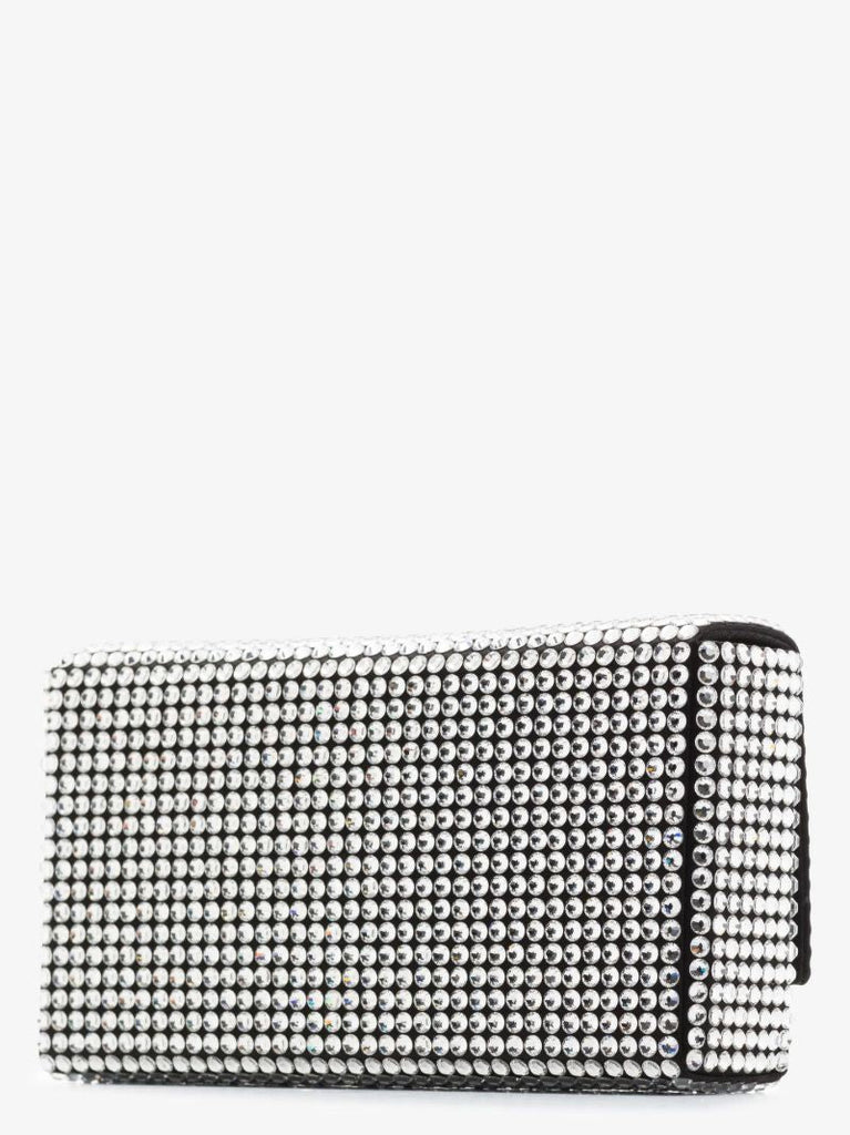 Black Paloma Crystal Embellished Satin Clutch Bag