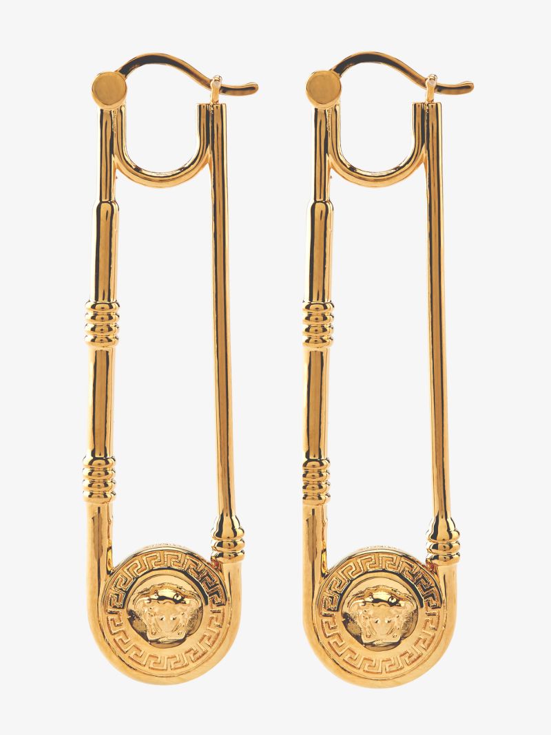 Gold-tone Safety Pin Earrings