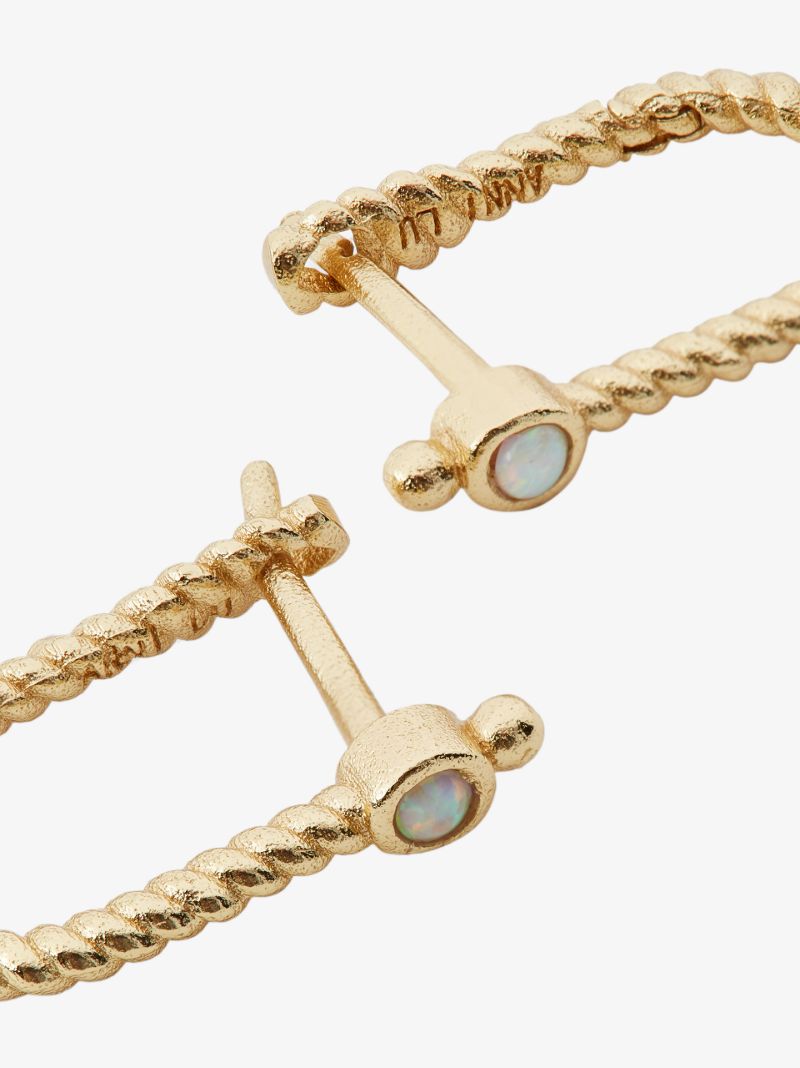 Gold-plated Rope Hoop Earrings