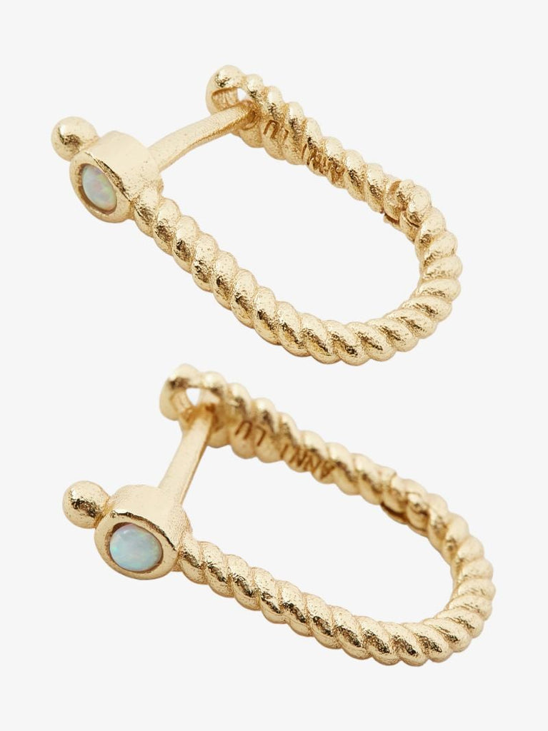 Gold-plated Rope Hoop Earrings