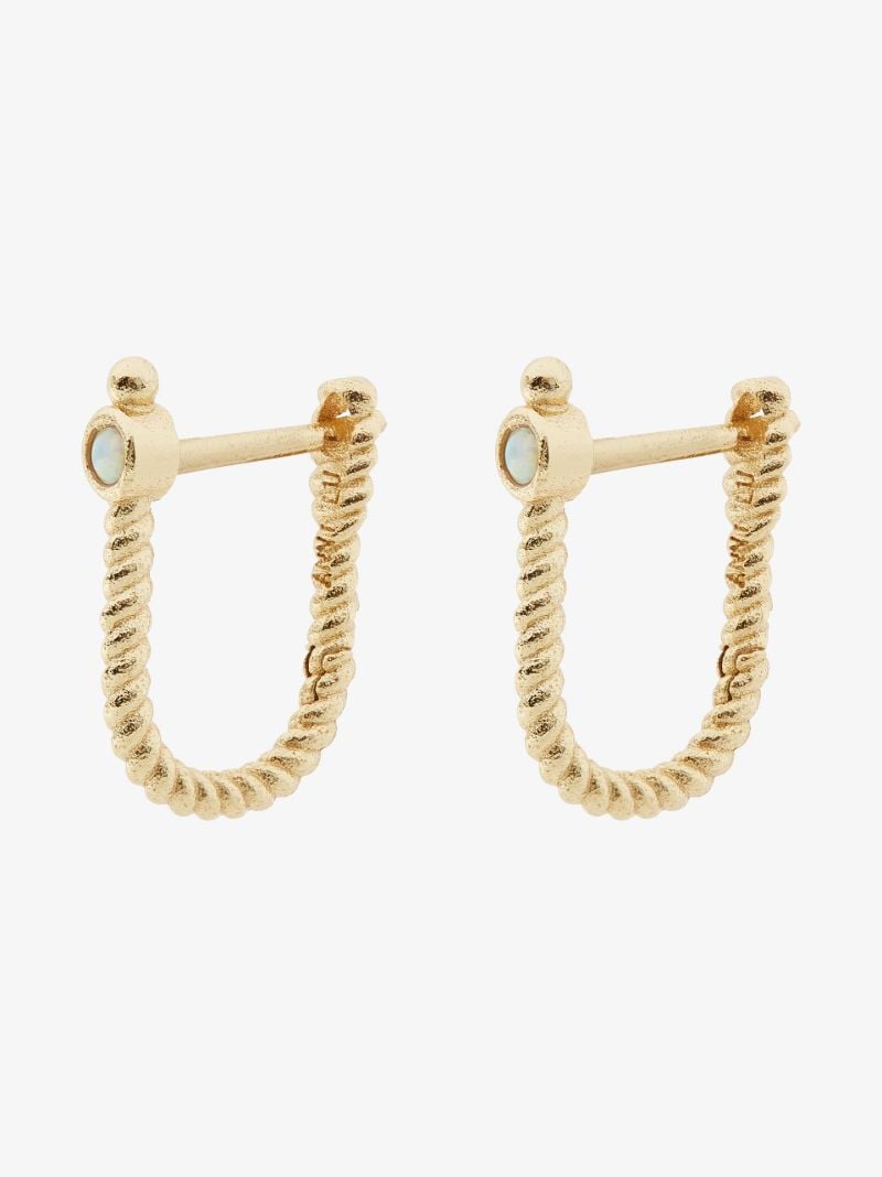 Gold-plated Rope Hoop Earrings