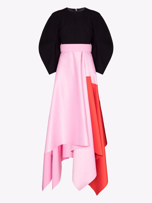 Quinn Colour Block Asymmetric Hem Dress