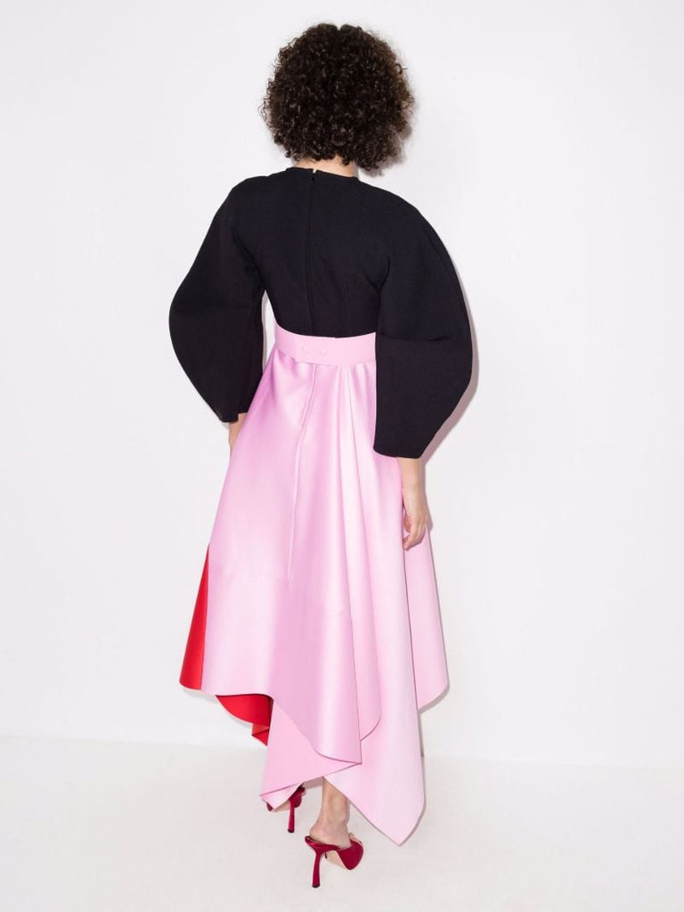 Quinn Colour Block Asymmetric Hem Dress