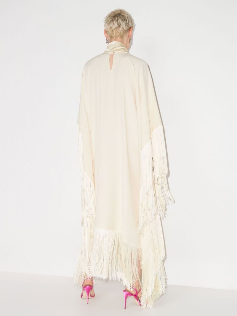 Mrs Ross Asymmetric Fringed Maxi Dress