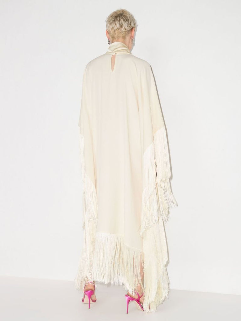 Mrs Ross Asymmetric Fringed Maxi Dress