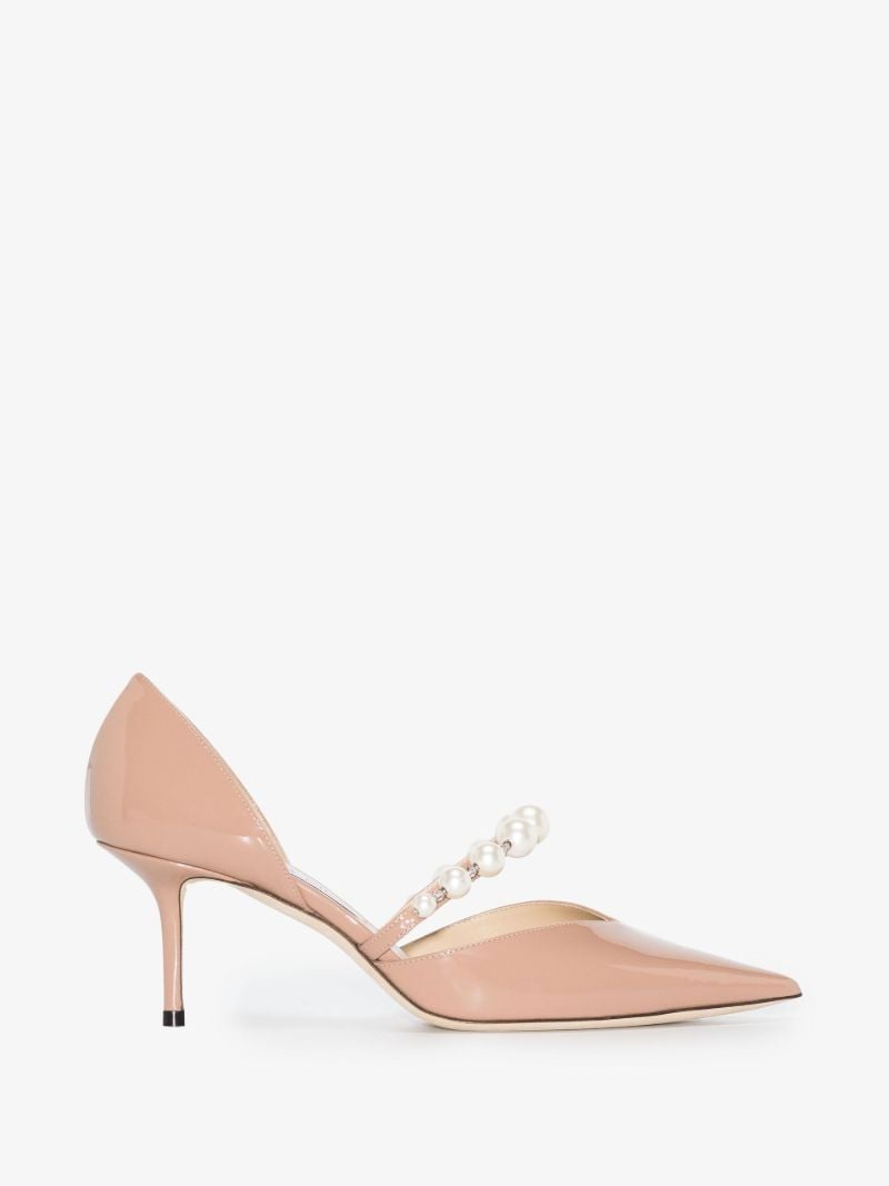 Pink Aurelie 65 Faux Pearl Patent Leather Pumps