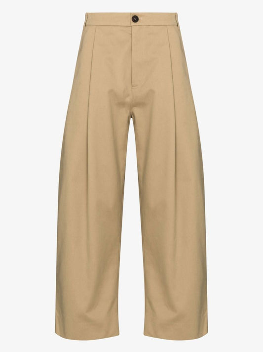 Neutral Sorte Cropped Wide-leg Cotton Trousers