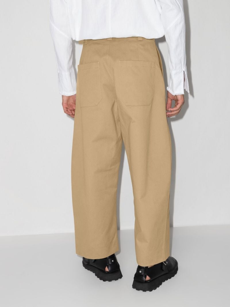 Neutral Sorte Cropped Wide-leg Cotton Trousers