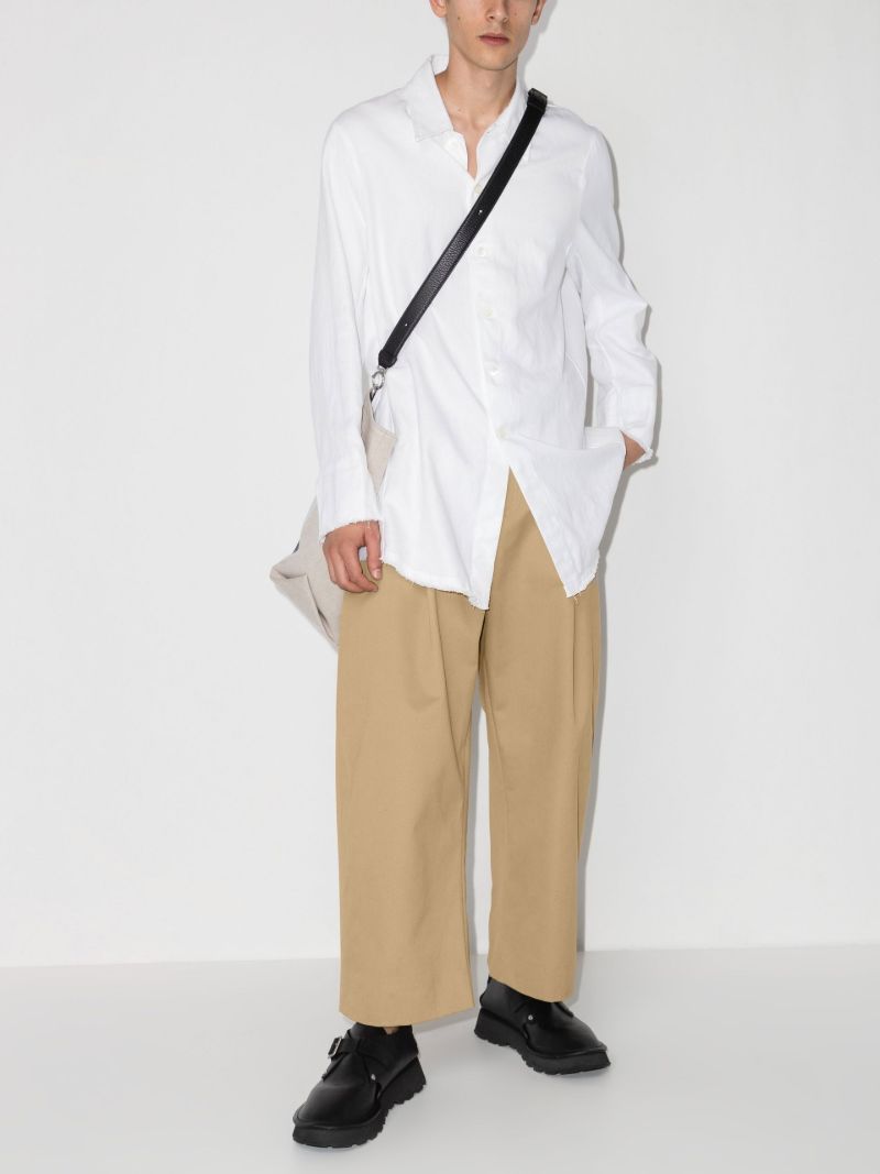 Neutral Sorte Cropped Wide-leg Cotton Trousers