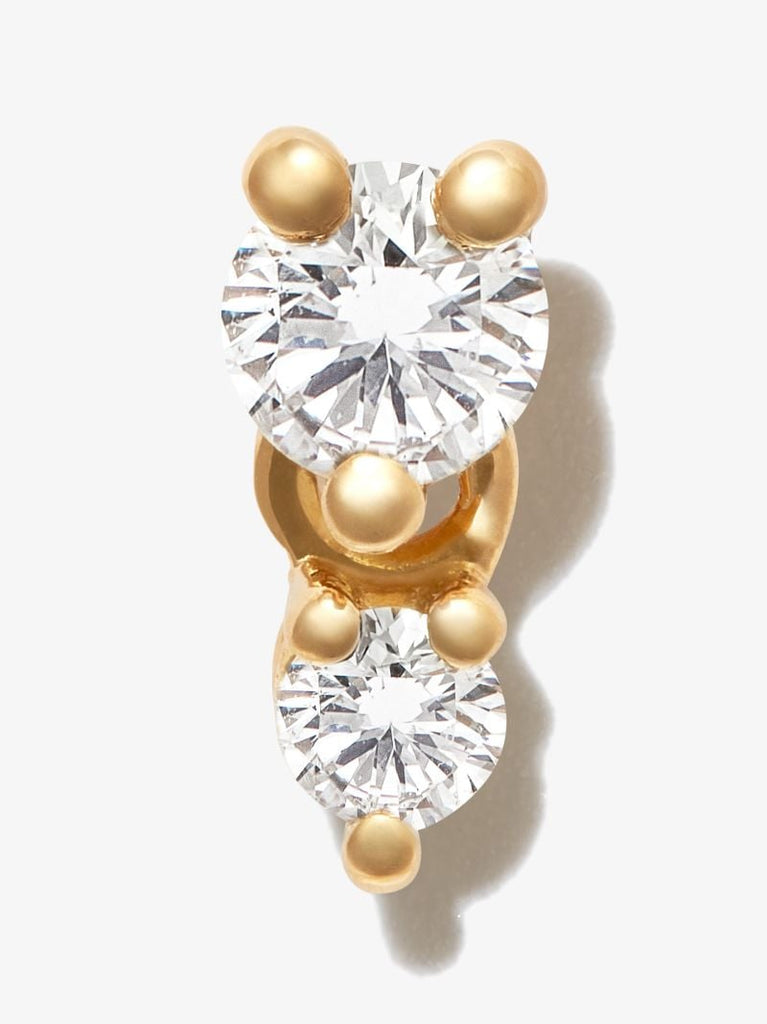 18k Yellow Gold Dancing Diamonds Single Stud Earring