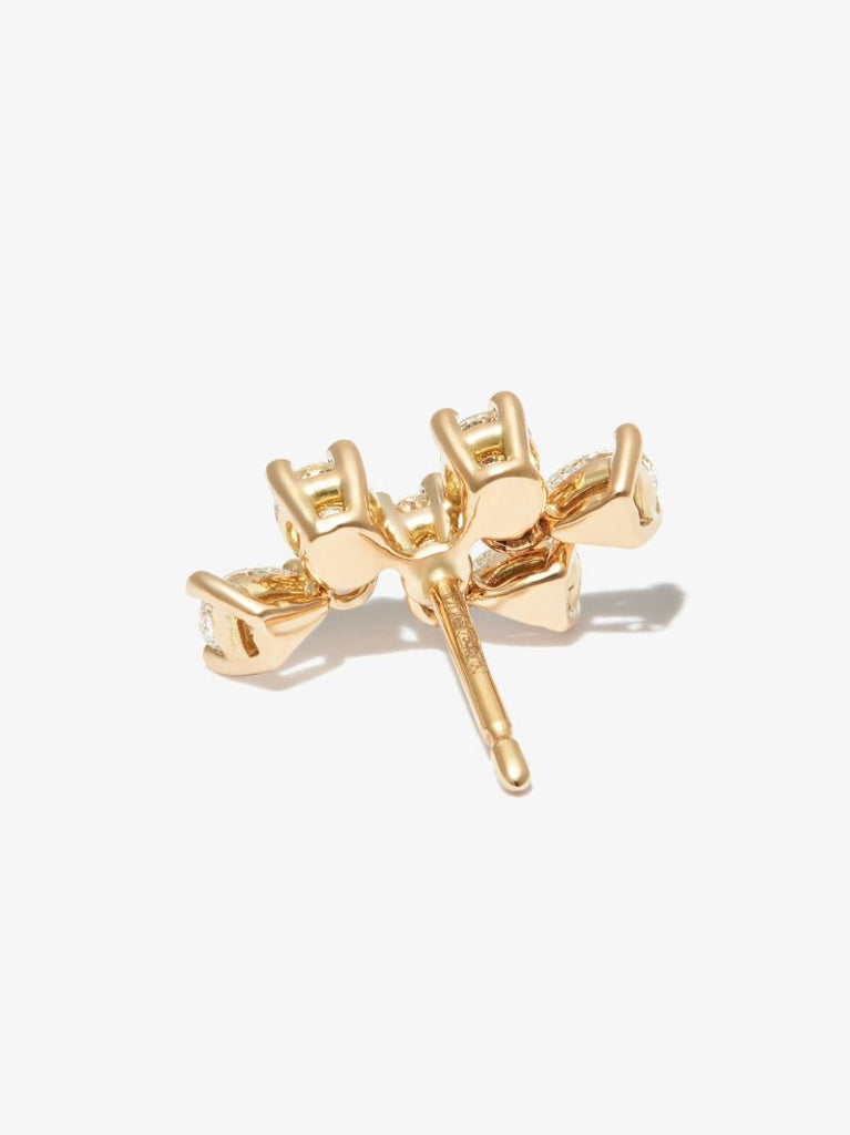 18k Yellow Gold Dancing Diamonds Single Stud Earring
