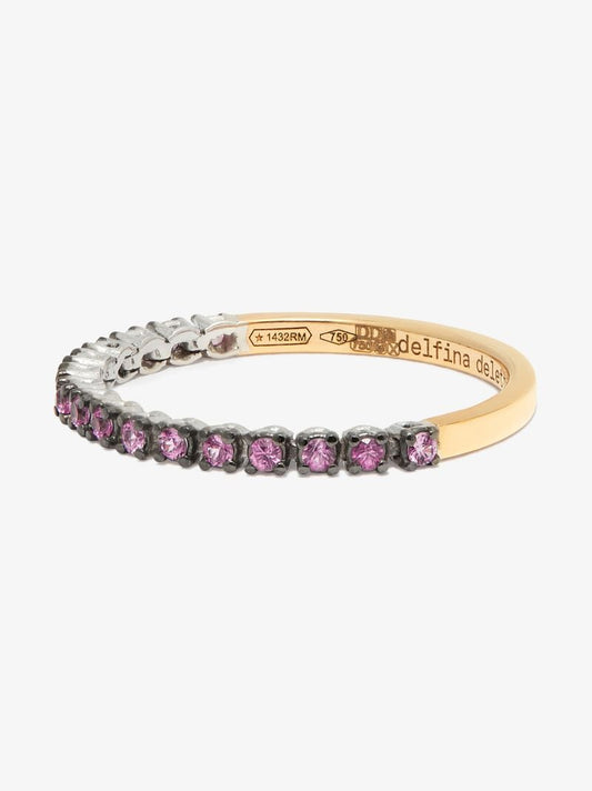 18k Yellow Gold 1987 Tennis Sapphire Ring