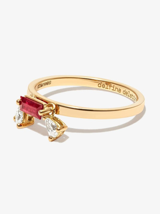 18k Yellow Gold Dancing Diamonds Ring