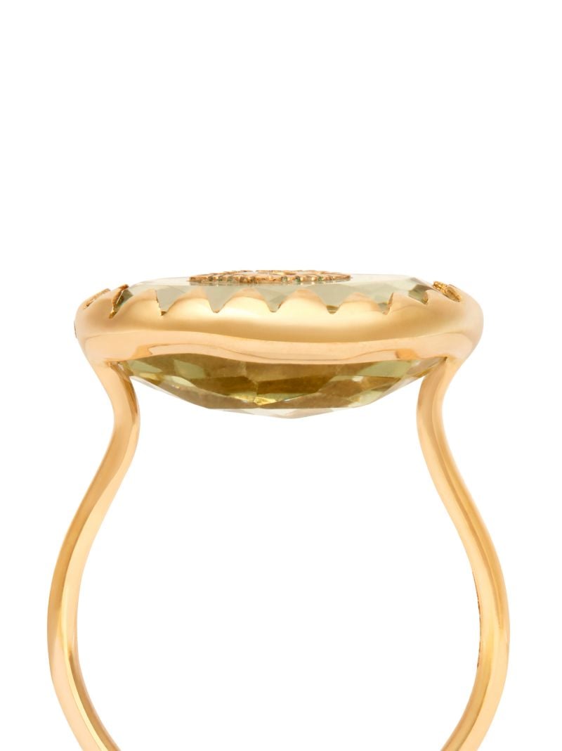 9k Yellow Gold Squad Amethyst Diamond Ring