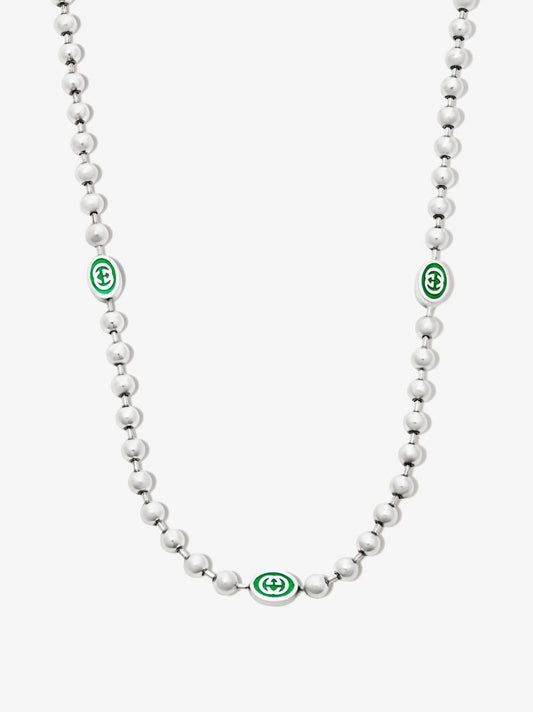 Sterling Silver Interlocking G Necklace