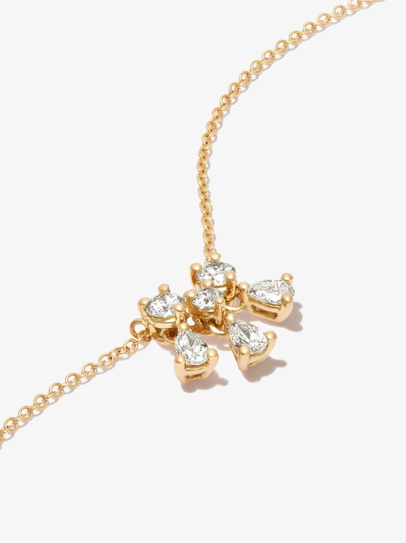 18k Yellow Gold Dancing Diamonds Necklace