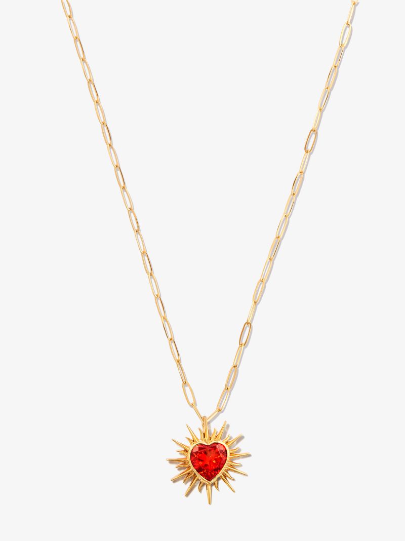 18k Yellow Gold I Heart Me Quartz Pendant Necklace