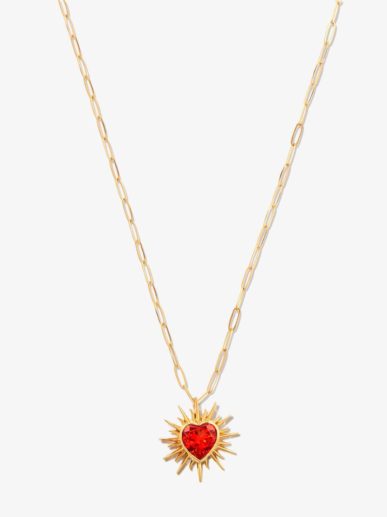 18k Yellow Gold I Heart Me Quartz Pendant Necklace