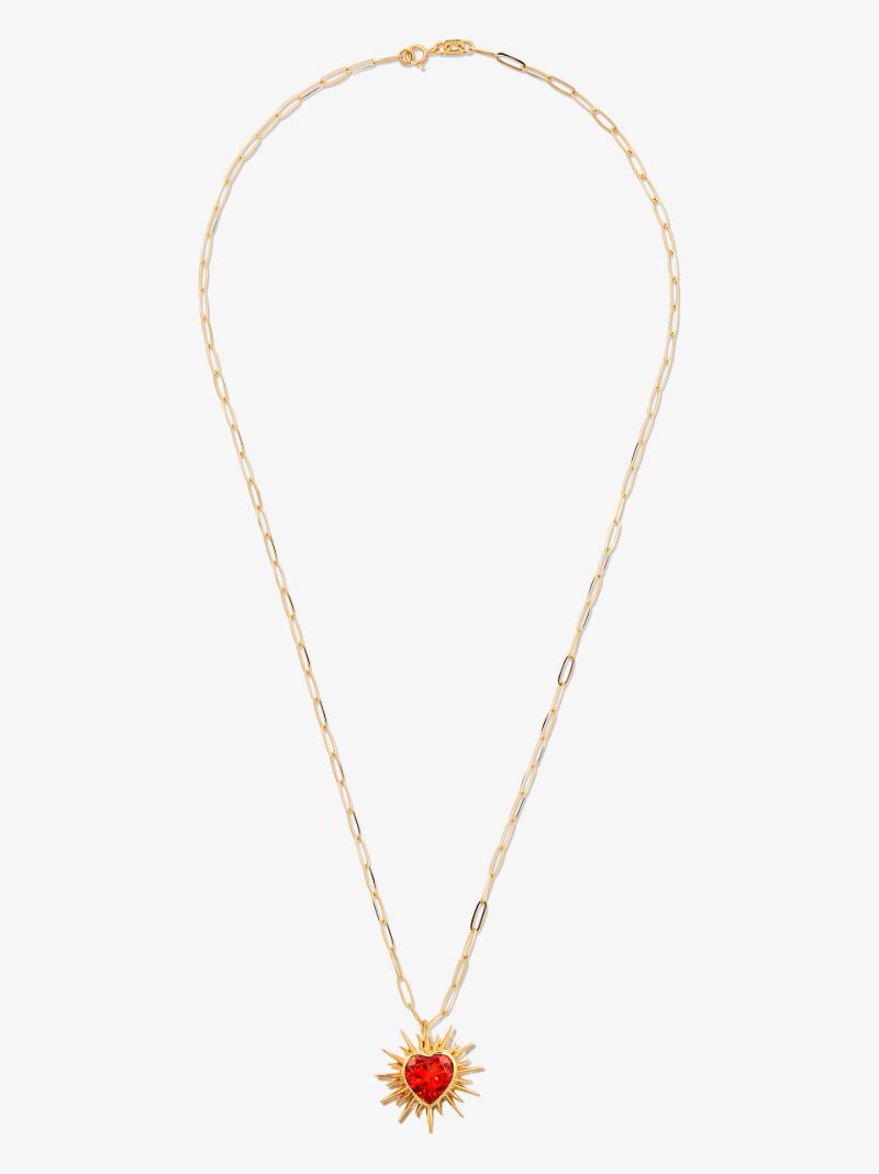 18k Yellow Gold I Heart Me Quartz Pendant Necklace