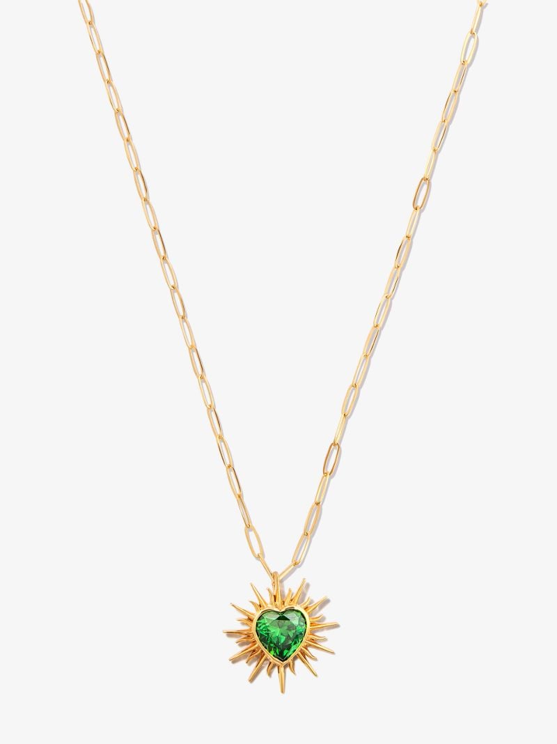 18k Yellow Gold I Heart Me Quartz Pendant Necklace