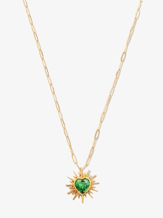 18k Yellow Gold I Heart Me Quartz Pendant Necklace