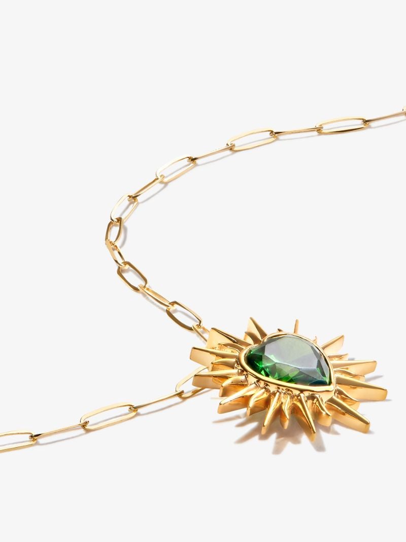 18k Yellow Gold I Heart Me Quartz Pendant Necklace