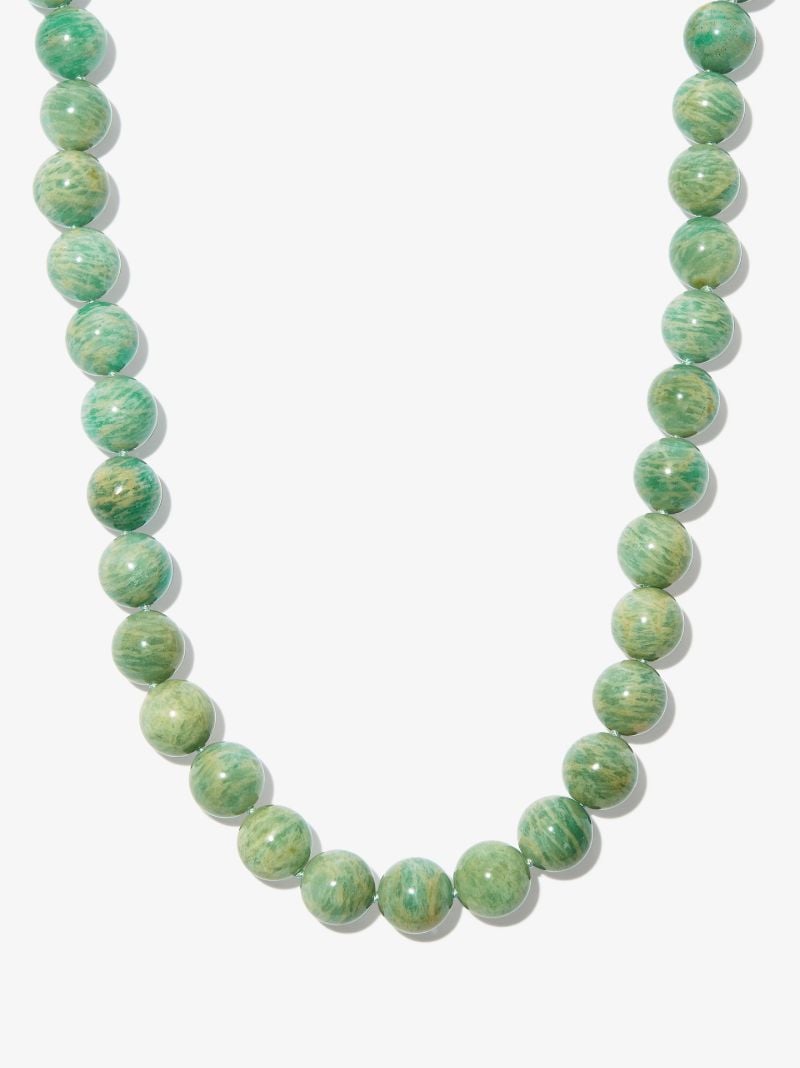 14k Yellow Gold Oracle Amazonite Beaded Necklace