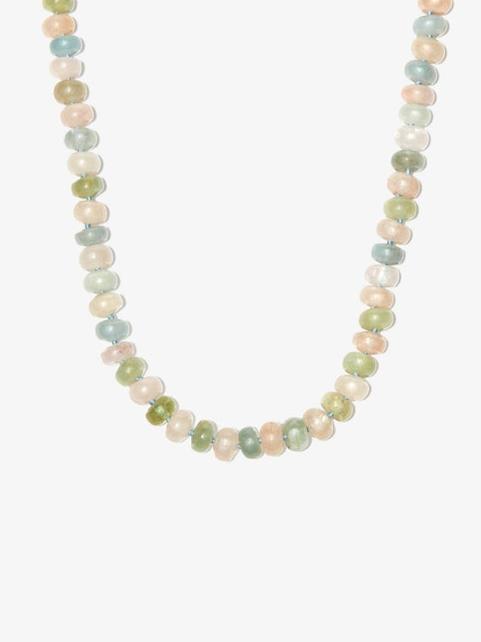14k Yellow Gold Oracle Morganite Beaded Necklace