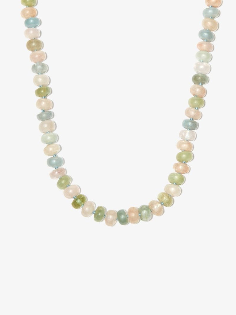 14k Yellow Gold Oracle Morganite Beaded Necklace