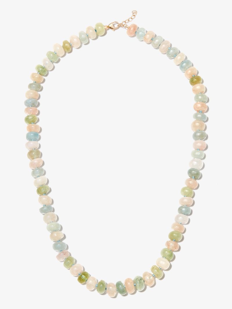 14k Yellow Gold Oracle Morganite Beaded Necklace