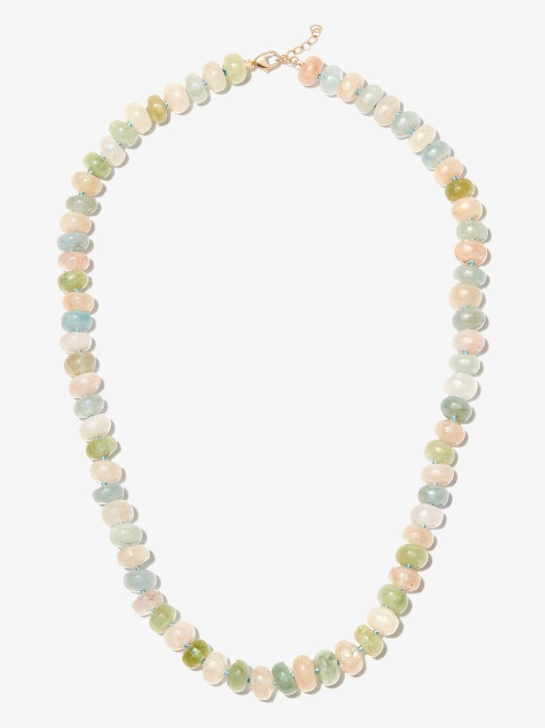 14k Yellow Gold Oracle Morganite Beaded Necklace