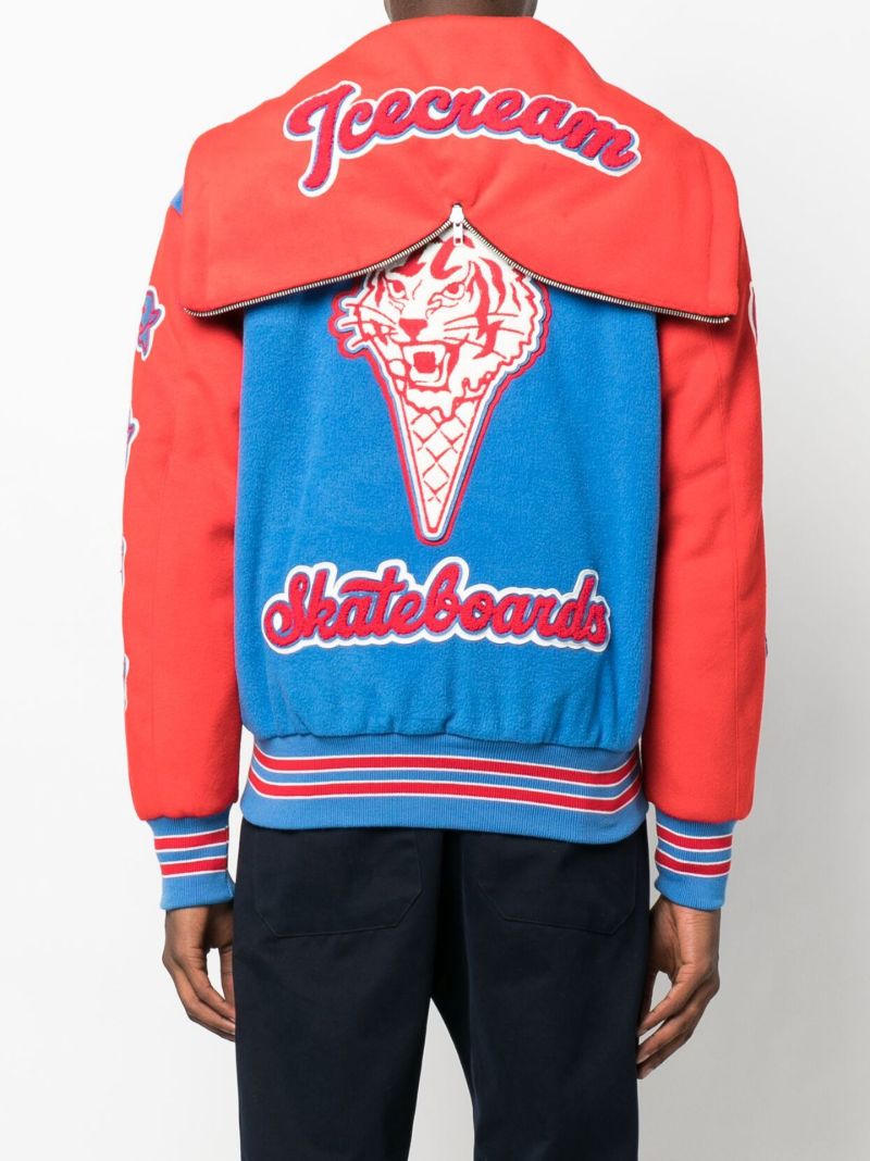 Blue Team Eu Tiger Cone Varsity Bomber Jacket