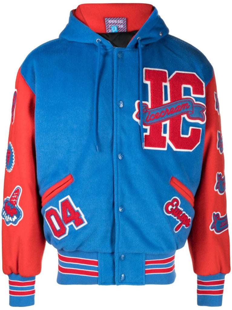 Blue Team Eu Tiger Cone Varsity Bomber Jacket
