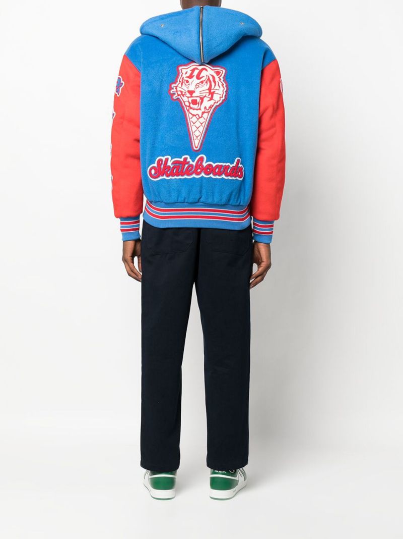 Blue Team Eu Tiger Cone Varsity Bomber Jacket